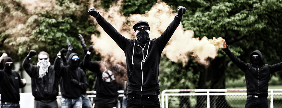 Linksradikale Demonstranten.